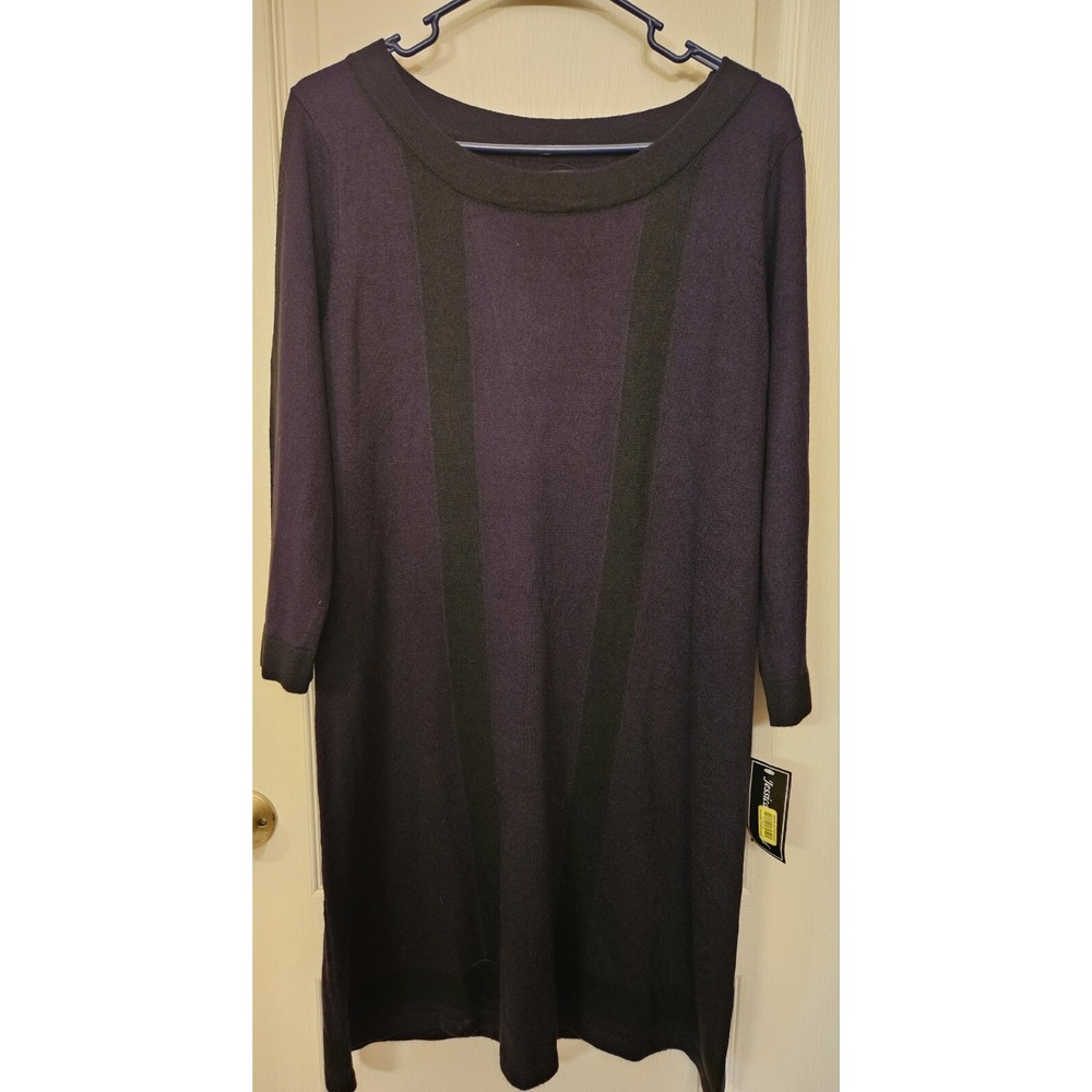 Jessica Howard Sweater Dress Womens XL Purple/Black Knit